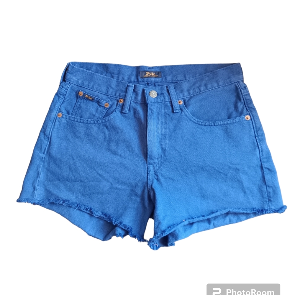 POLO RALPH LAUREN THE CROSBY RELAXED SHORT WOMENS BLUE JEANS cutoff  Shorts Y2K